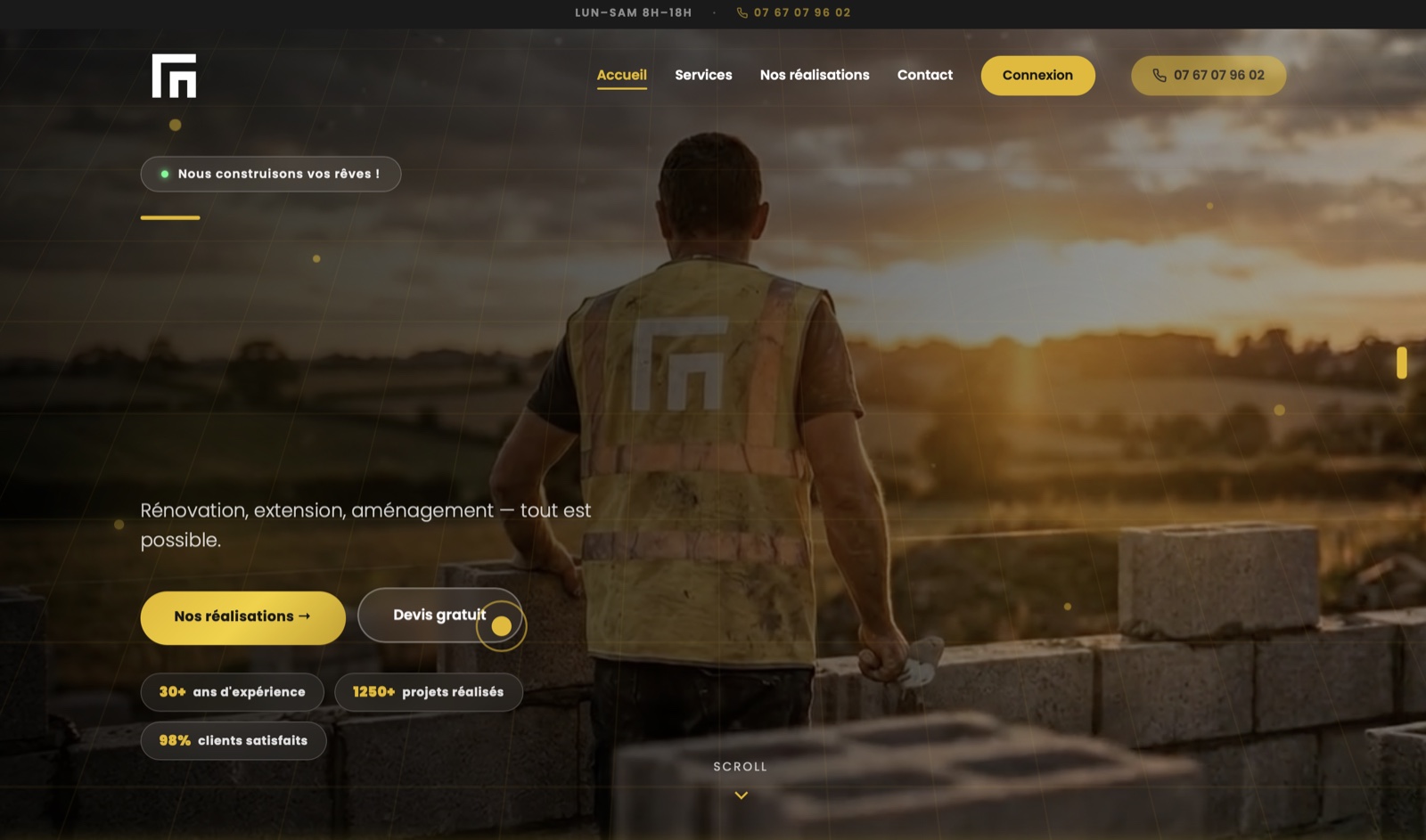 Exemple de site réalisé par Quattro Visual